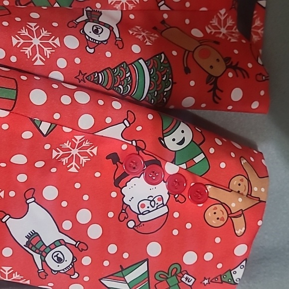 You Look Ugly Today Red Christmas Blazer Jacket W/Tie - Size Large NEW WITH TAGS - Picture 12 of 16